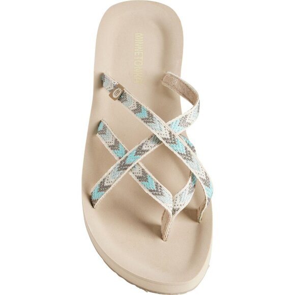 NEW Minnetonka Hanna Crisscross Flip-Flops For Women Mint 168s - Picture 2 of 5